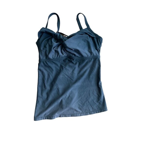 Athleta Twist Up Tankini Top Quick Dry Swimwear Lined Stretch Black Sz 32D - Picture 4 of 9